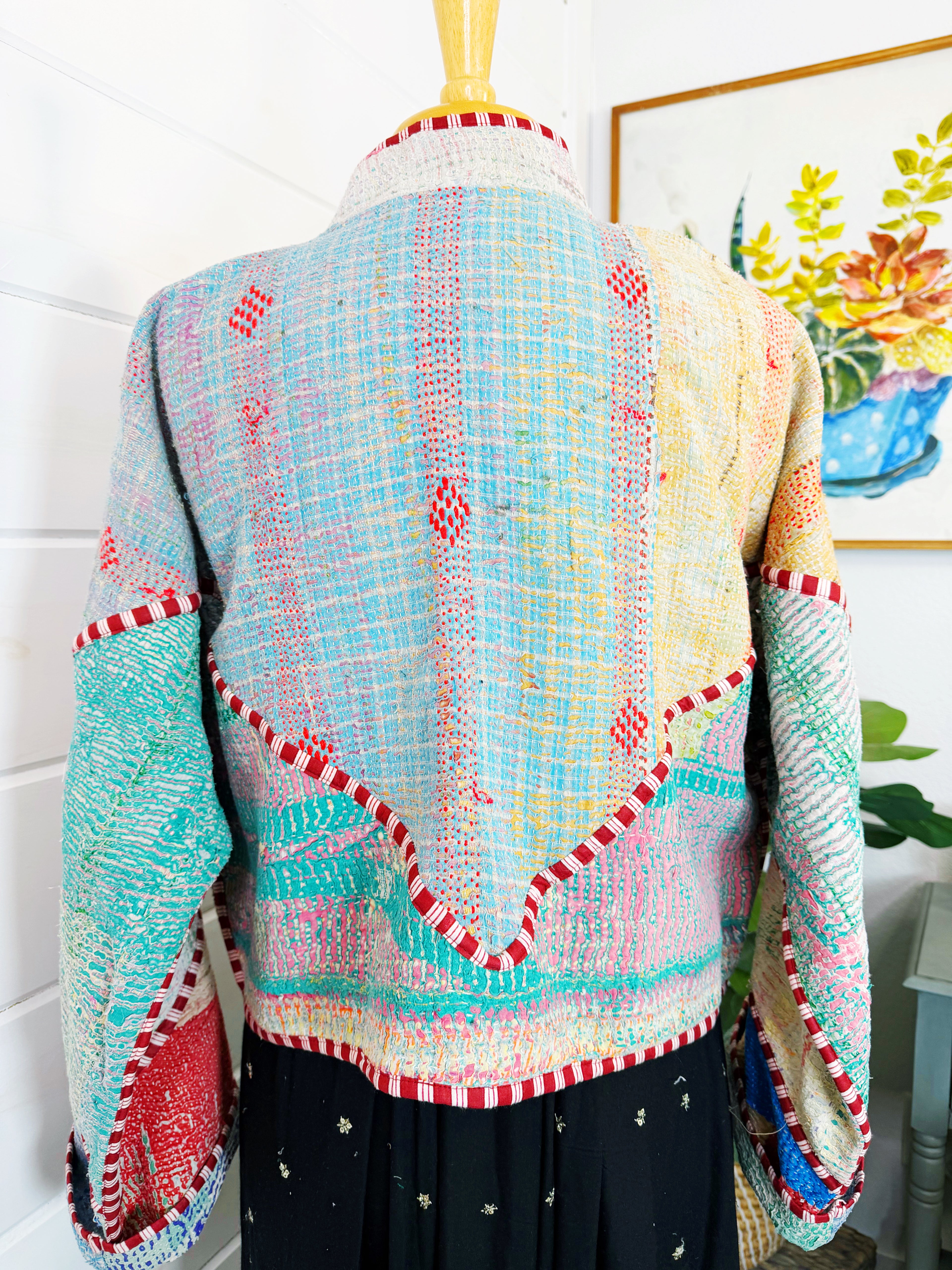 Patchwork Kantha Jacket – Quilted Reversible Blanket Coat