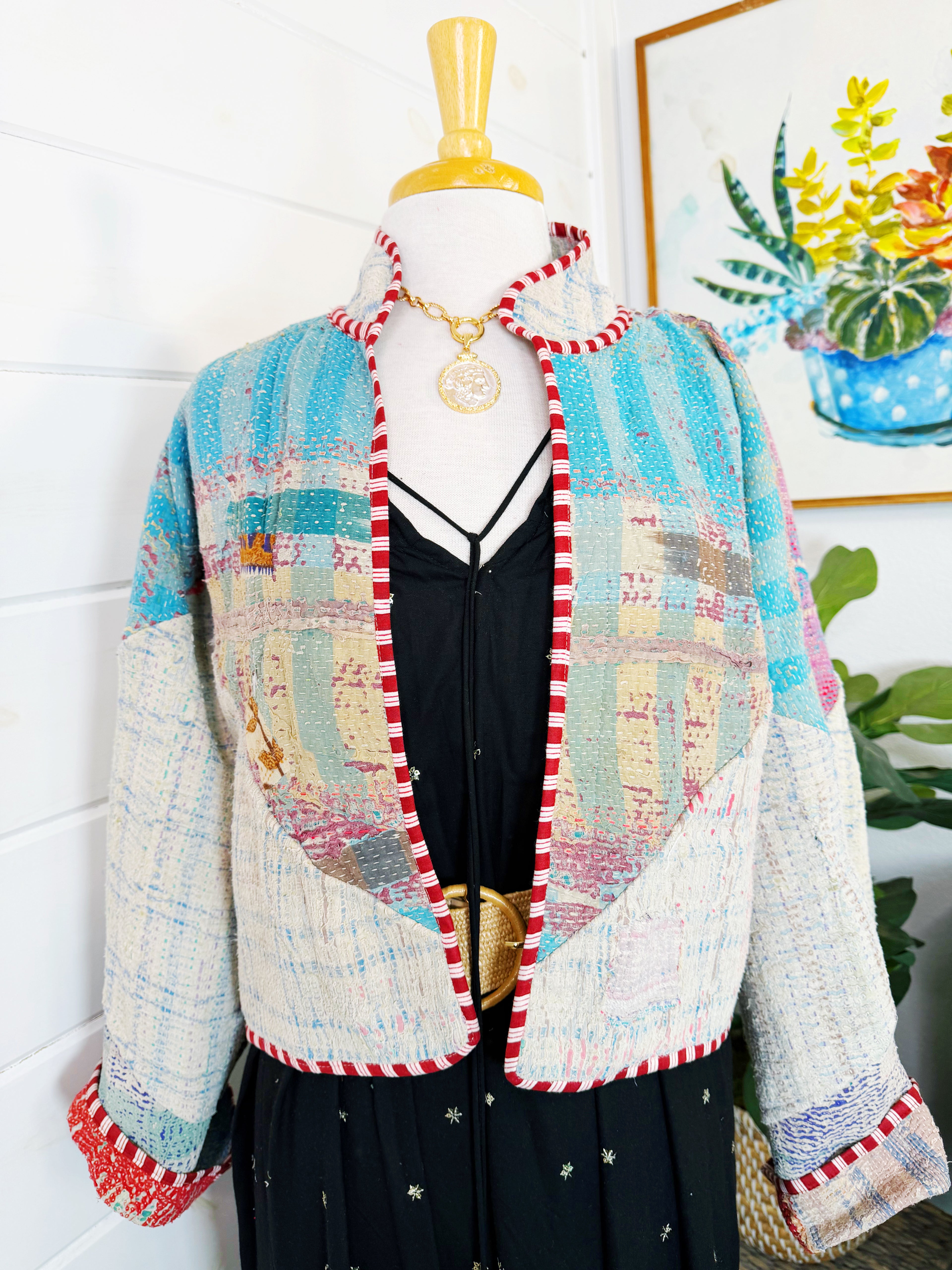 Patchwork Kantha Jacket – Quilted Reversible Blanket Coat