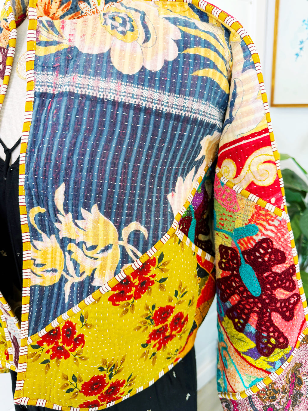 Patchwork Kantha Jacket – Quilted Reversible Blanket Coat