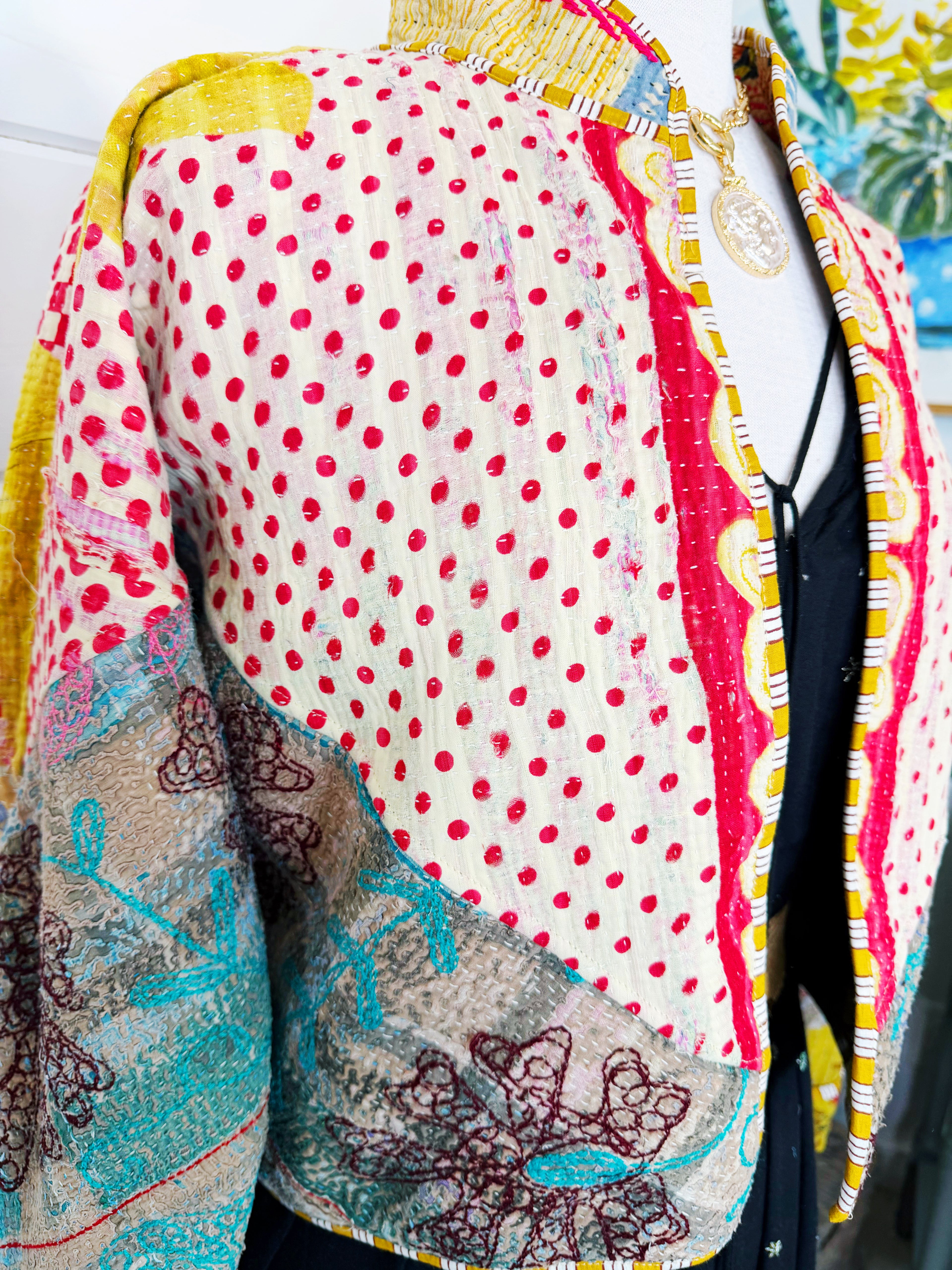 Patchwork Kantha Jacket – Quilted Reversible Blanket Coat