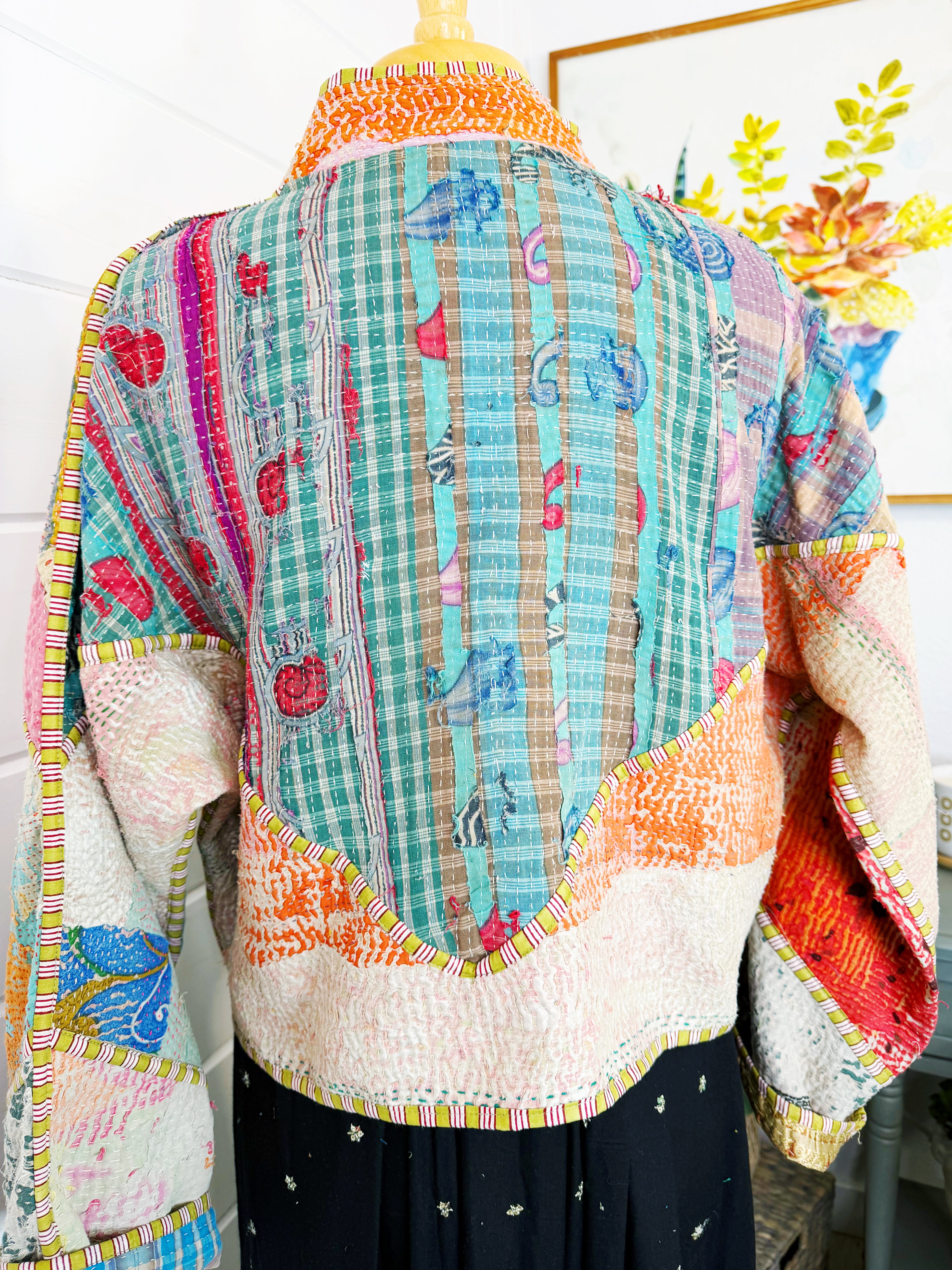 Patchwork Kantha Jacket – Quilted Reversible Blanket Coat