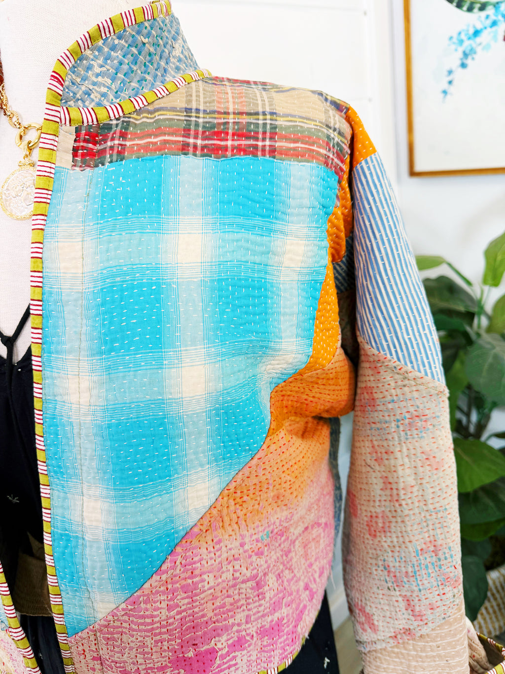 Patchwork Kantha Jacket – Quilted Reversible Blanket Coat