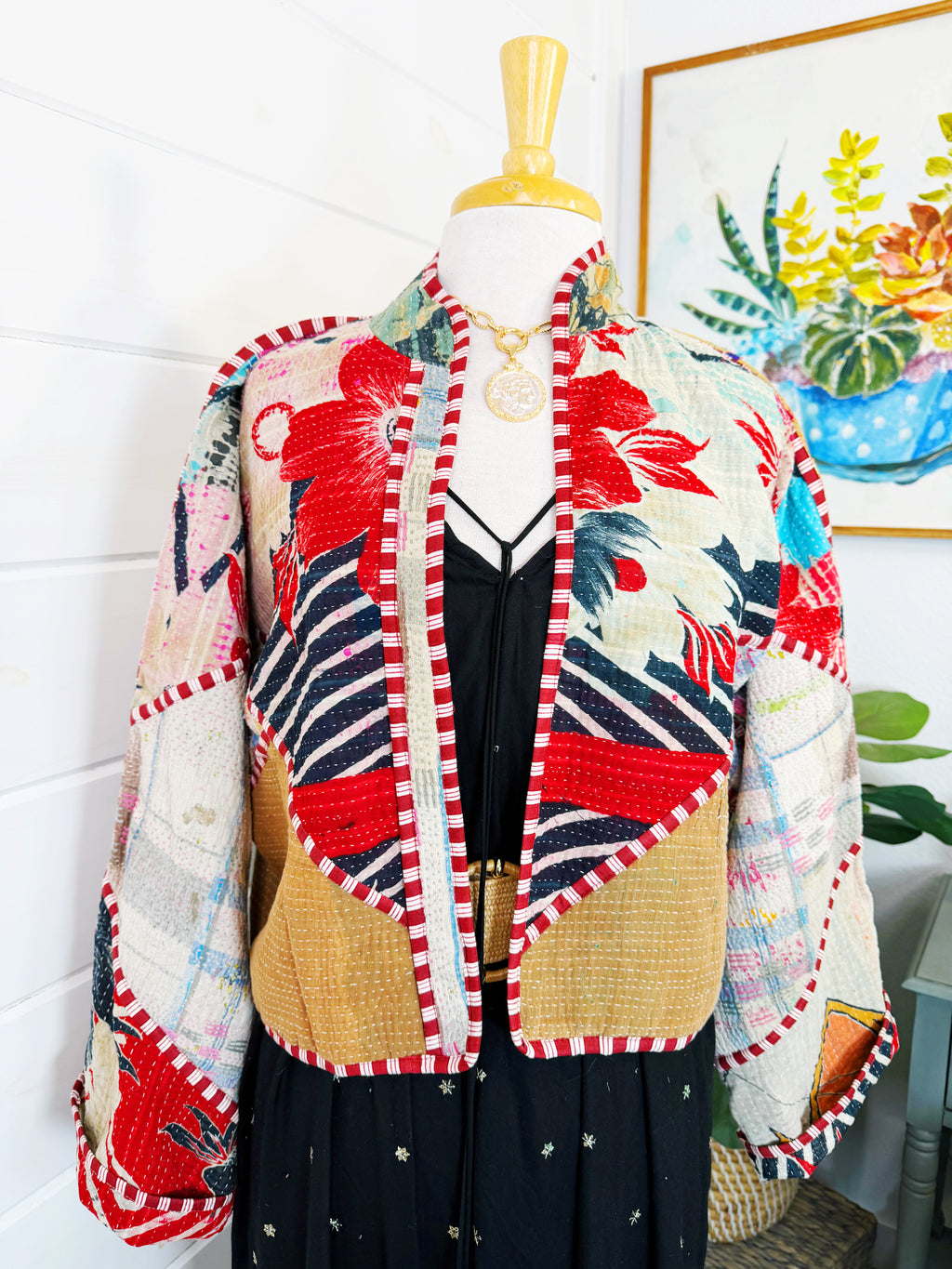 Patchwork Kantha Jacket – Quilted Reversible Blanket Coat