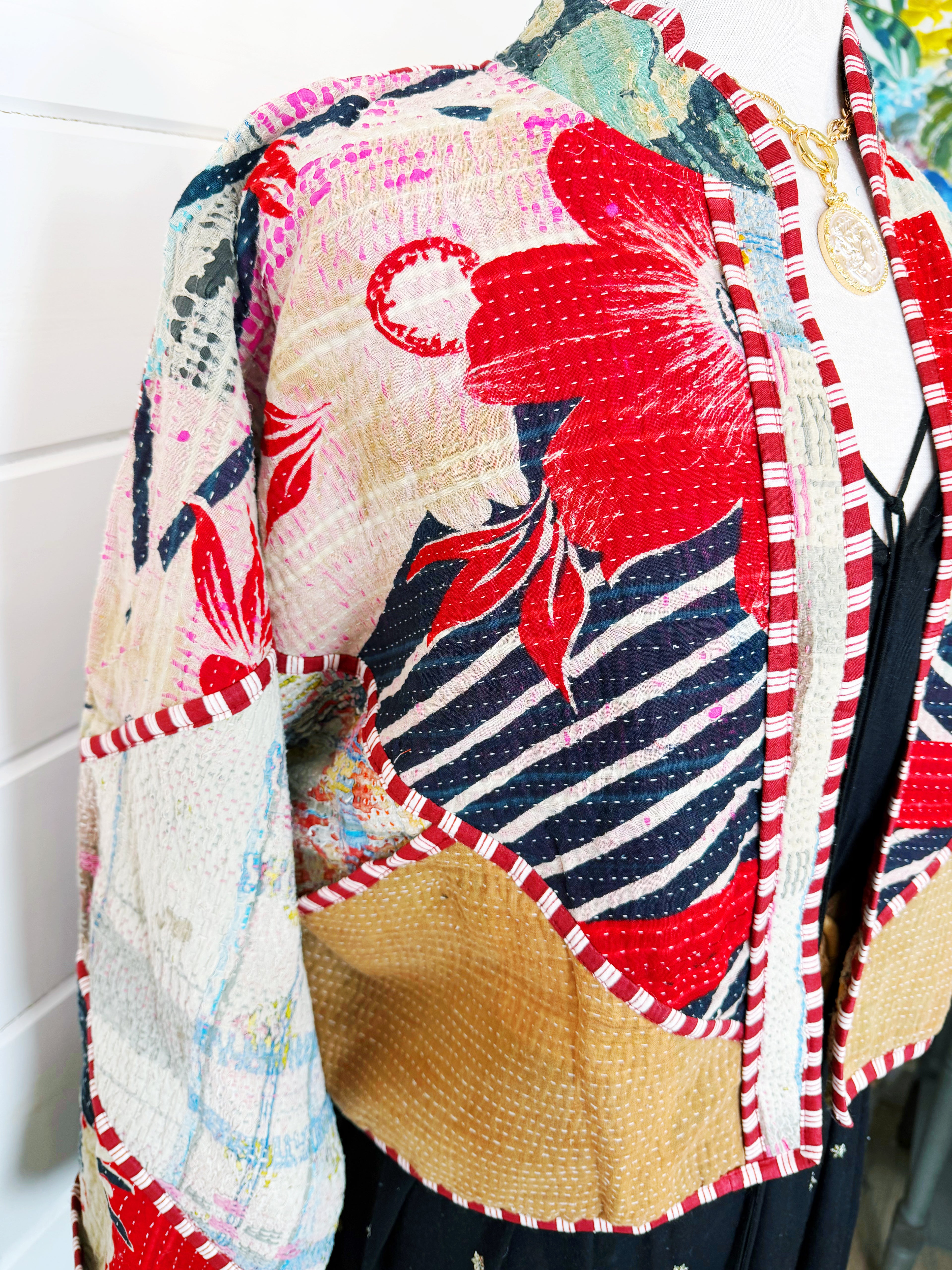 Patchwork Kantha Jacket – Quilted Reversible Blanket Coat