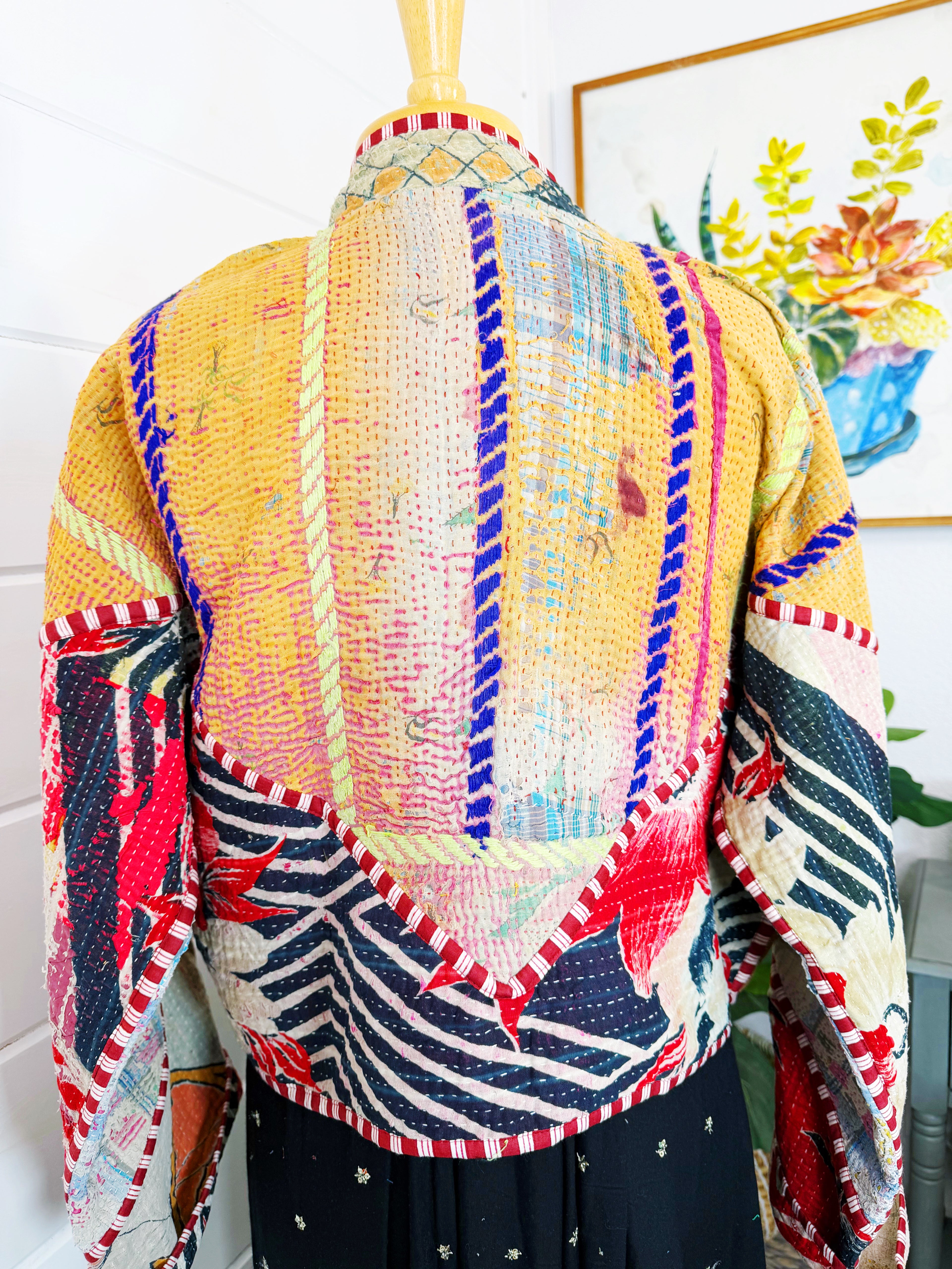 Patchwork Kantha Jacket – Quilted Reversible Blanket Coat