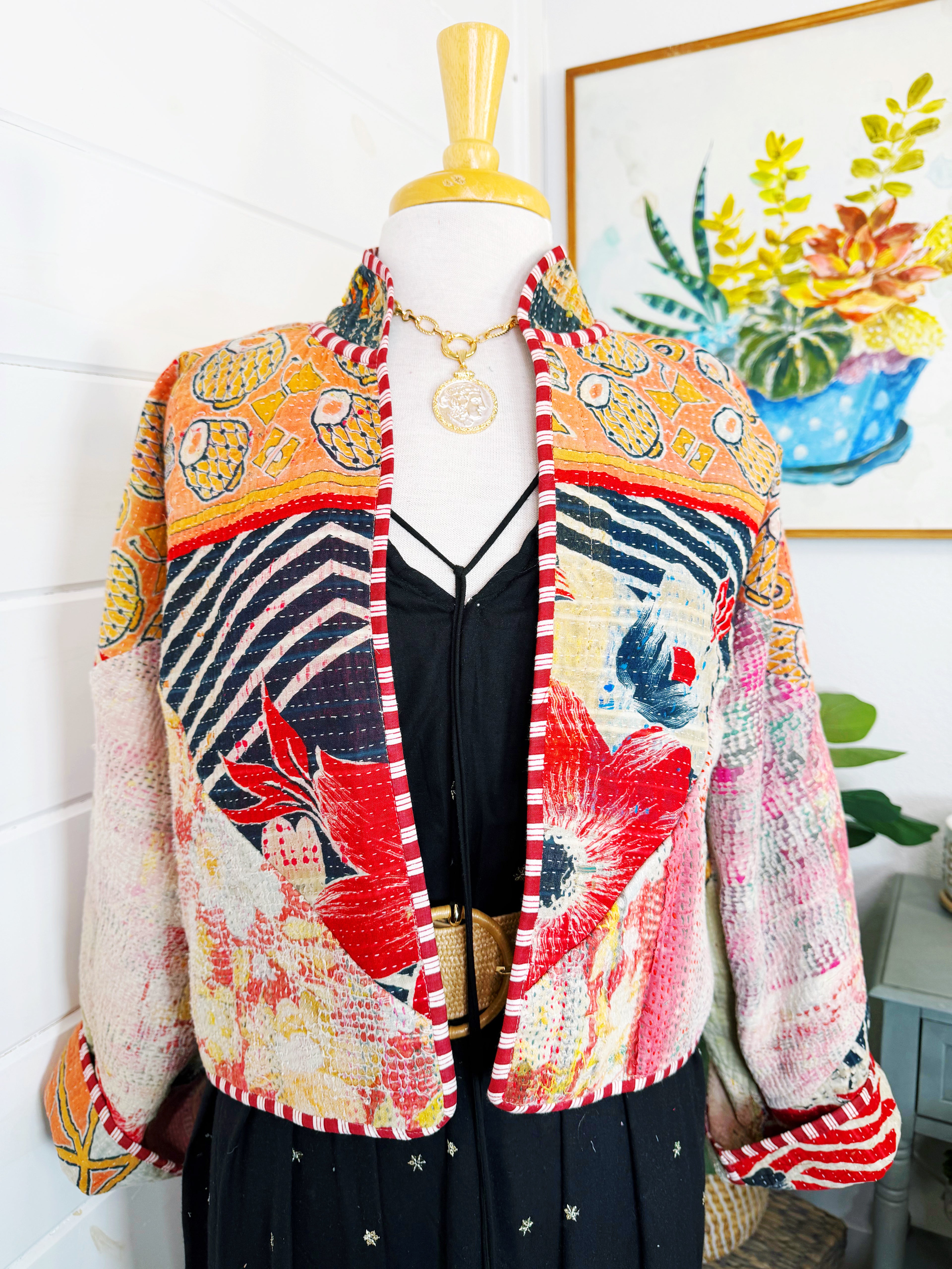 Patchwork Kantha Jacket – Quilted Reversible Blanket Coat
