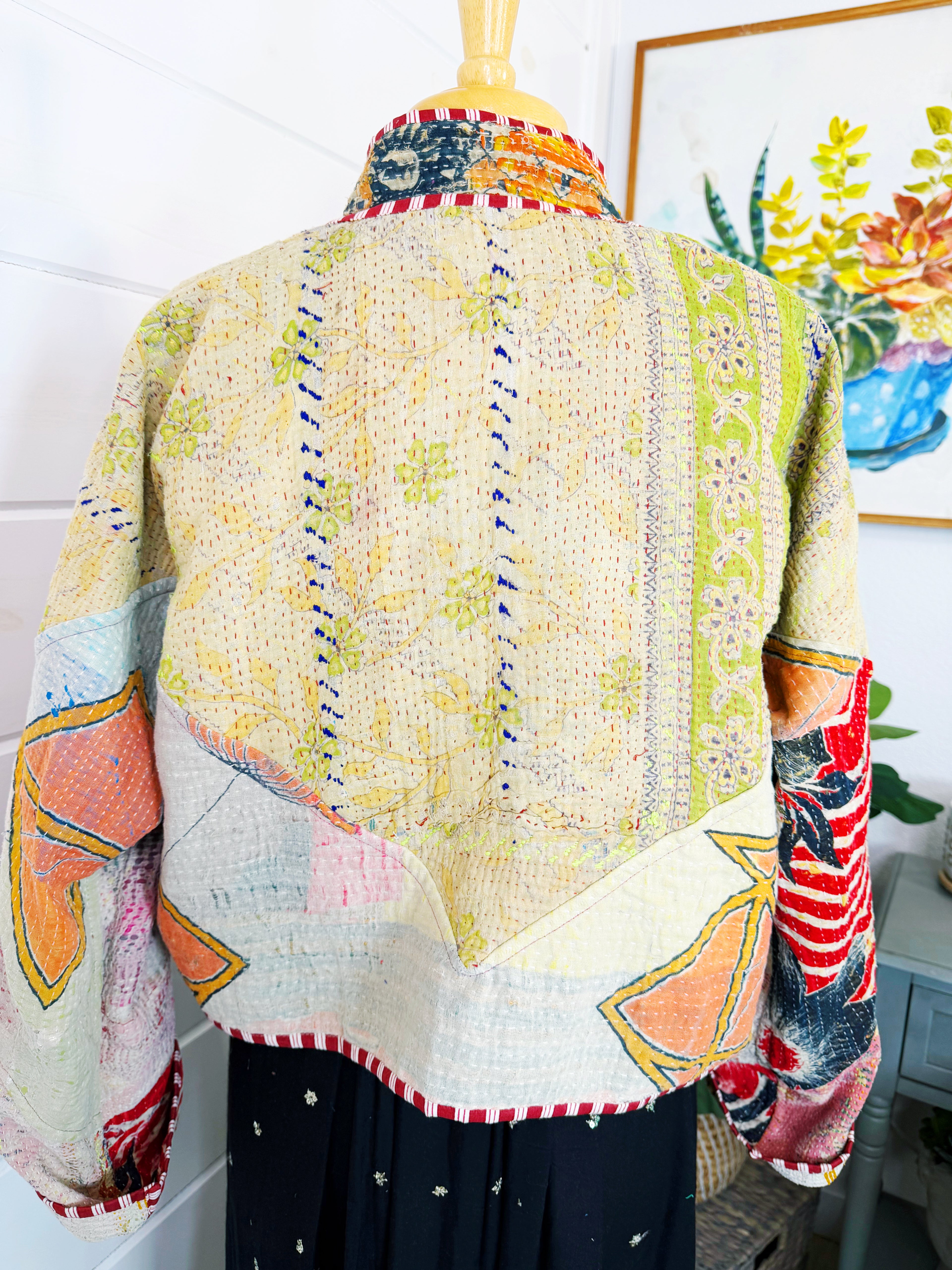 Patchwork Kantha Jacket – Quilted Reversible Blanket Coat