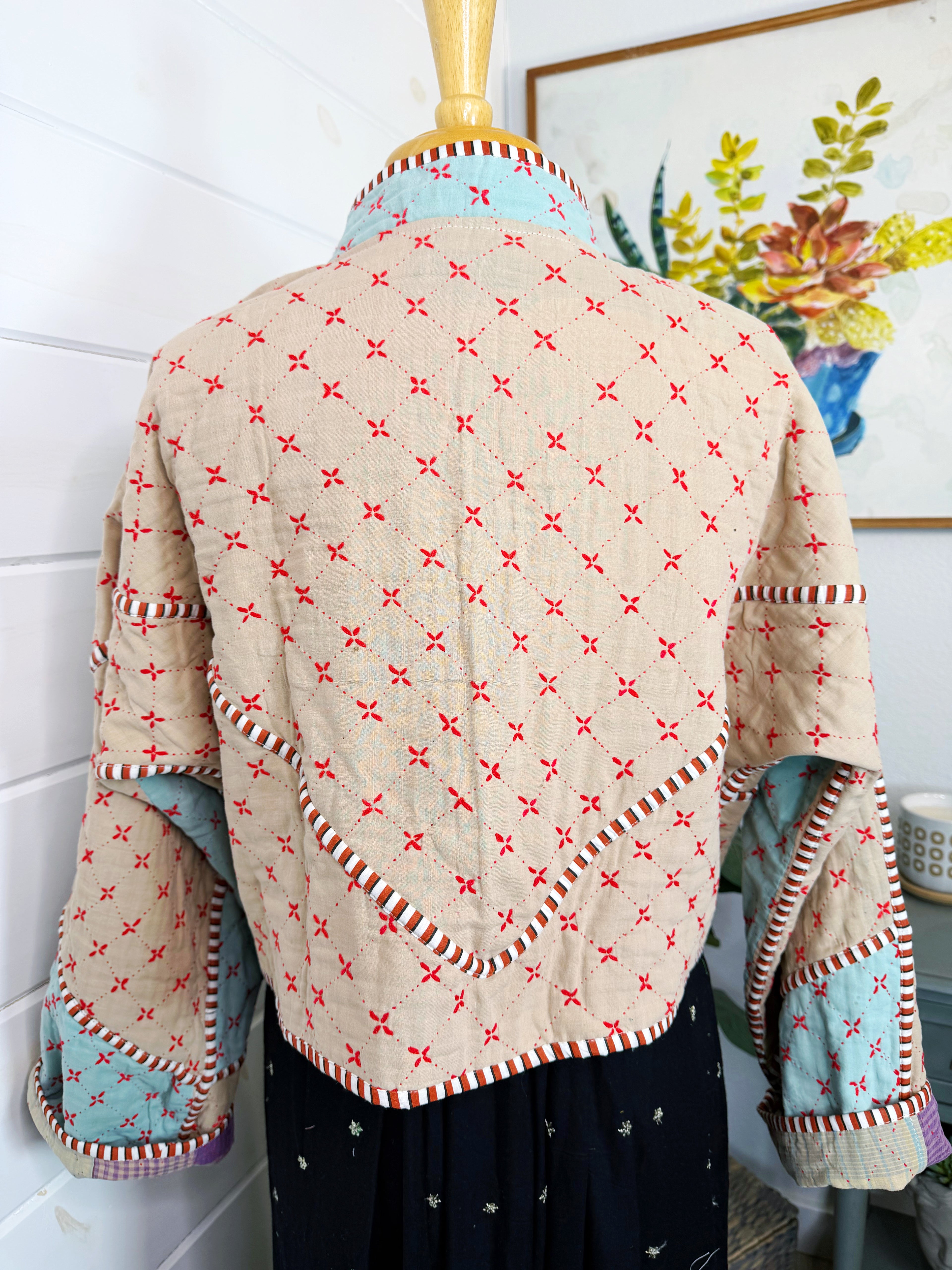 Patchwork Kantha Jacket – Handmade Quilted & Reversible Blanket Coat