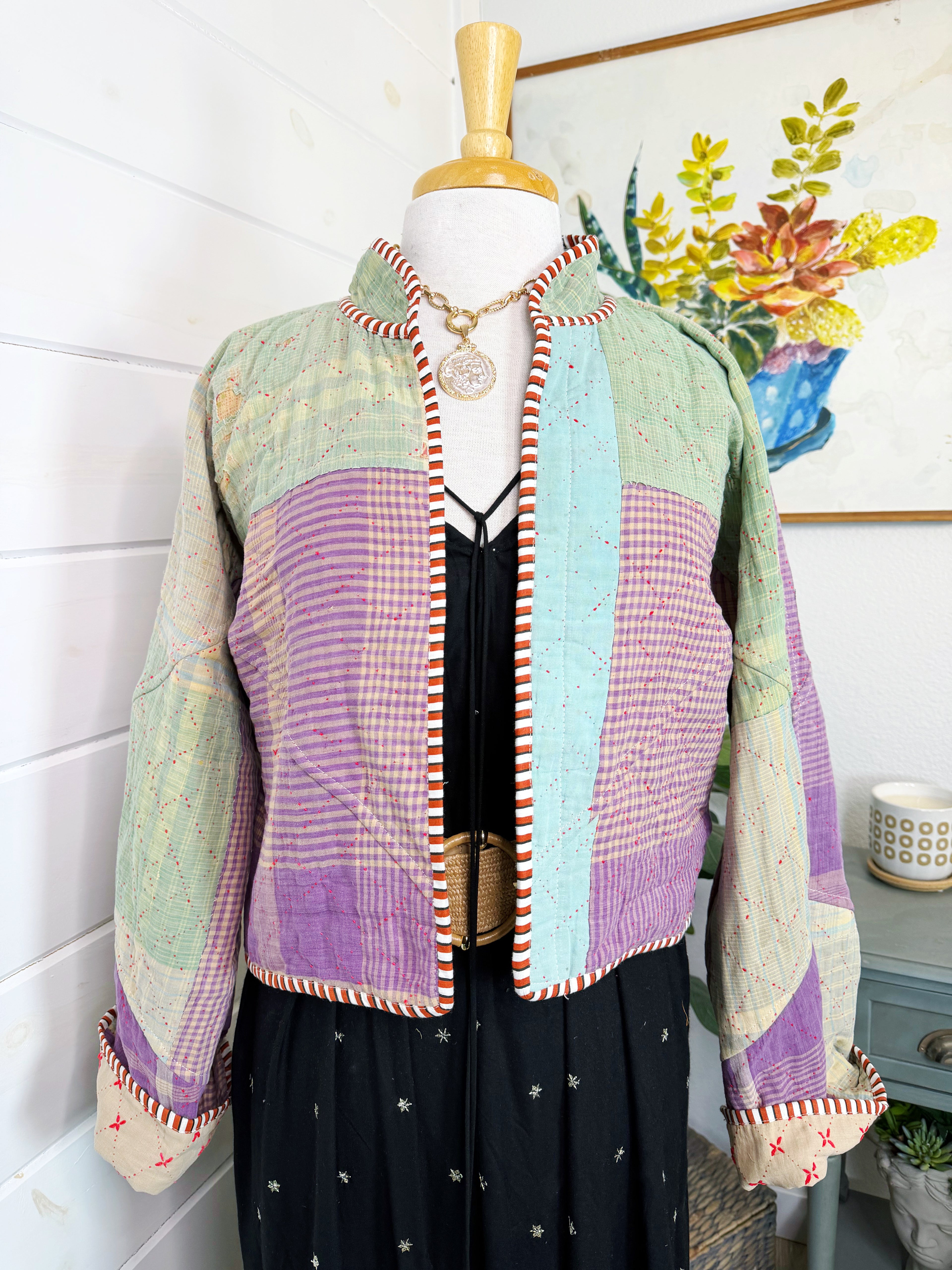 Patchwork Kantha Jacket – Handmade Quilted & Reversible Blanket Coat