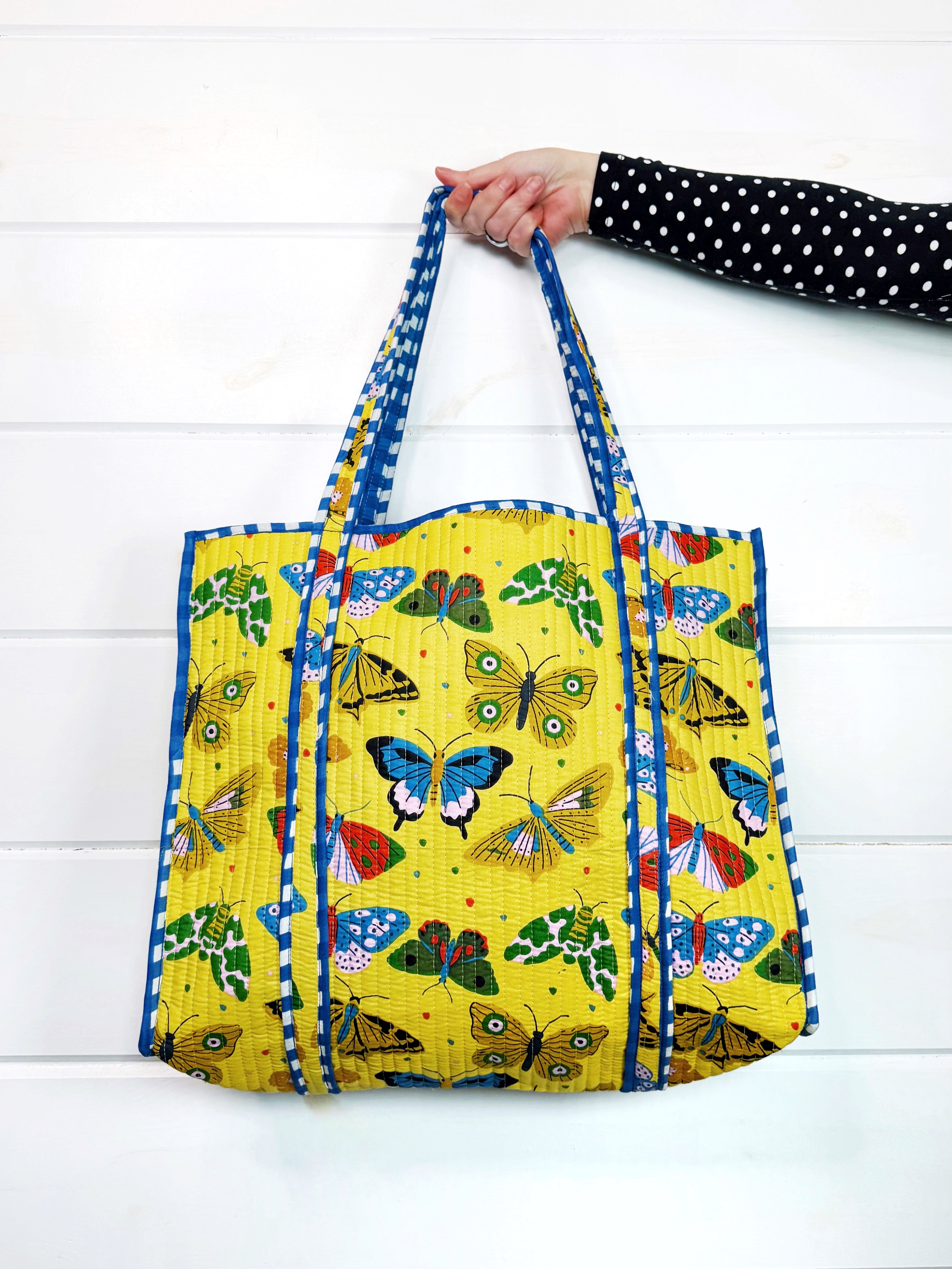 Large Quilted Travel Tote Bag