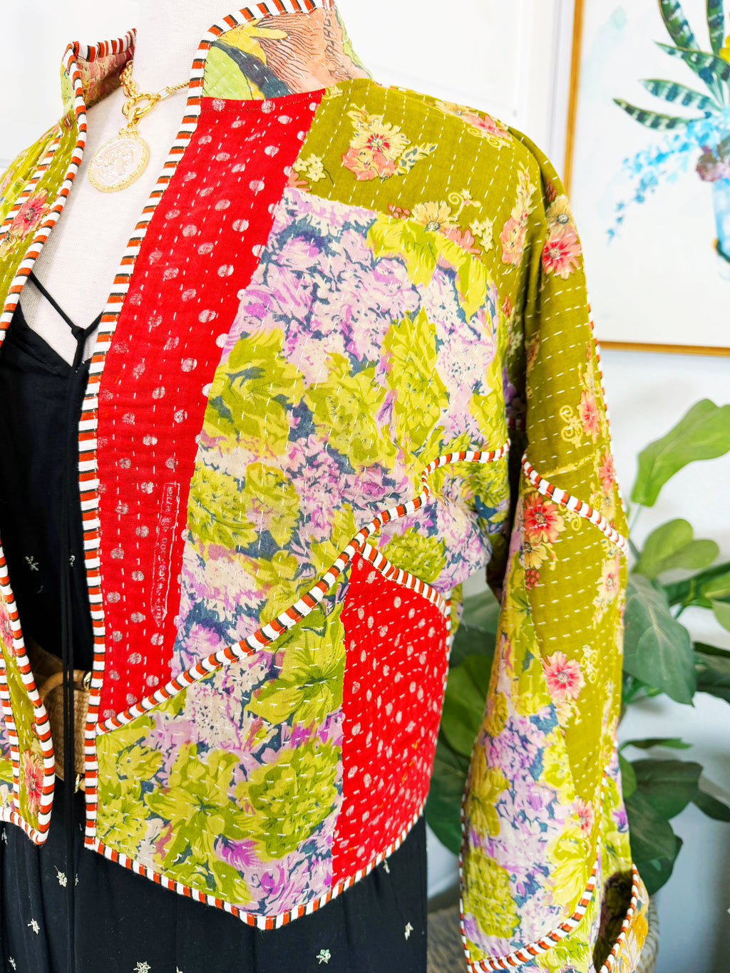 Patchwork Kantha Jacket – Quilted Reversible Blanket Coat