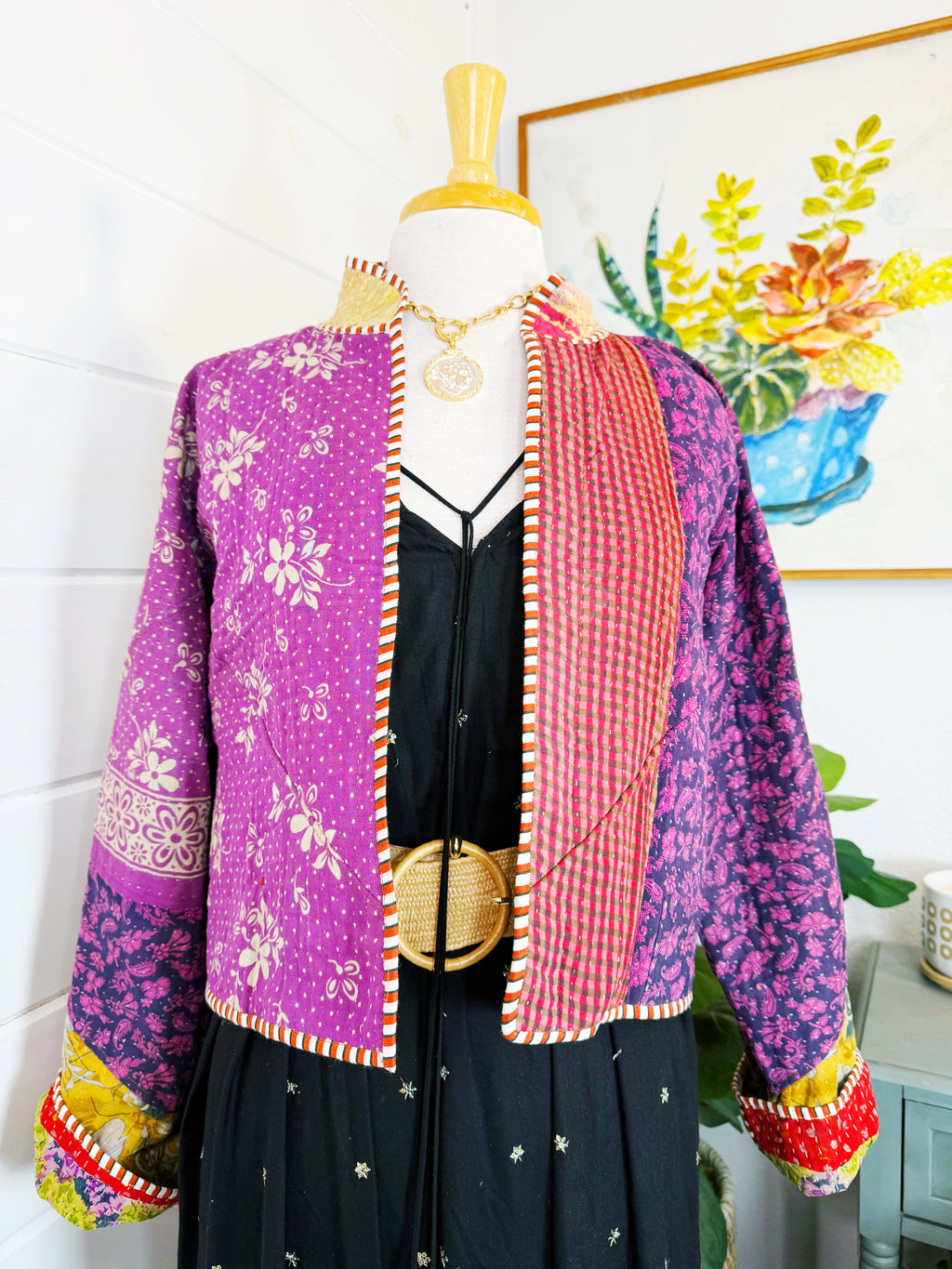 Patchwork Kantha Jacket – Quilted Reversible Blanket Coat