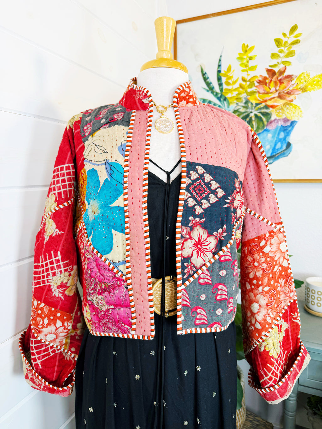 Patchwork Kantha Jacket – Quilted Reversible Blanket Coat