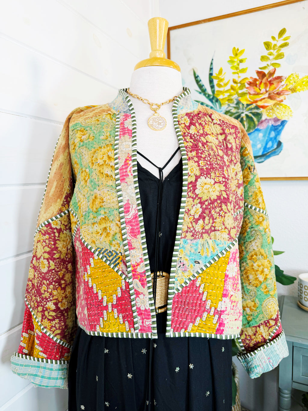 Patchwork Kantha Jacket – Quilted Reversible Blanket Coat