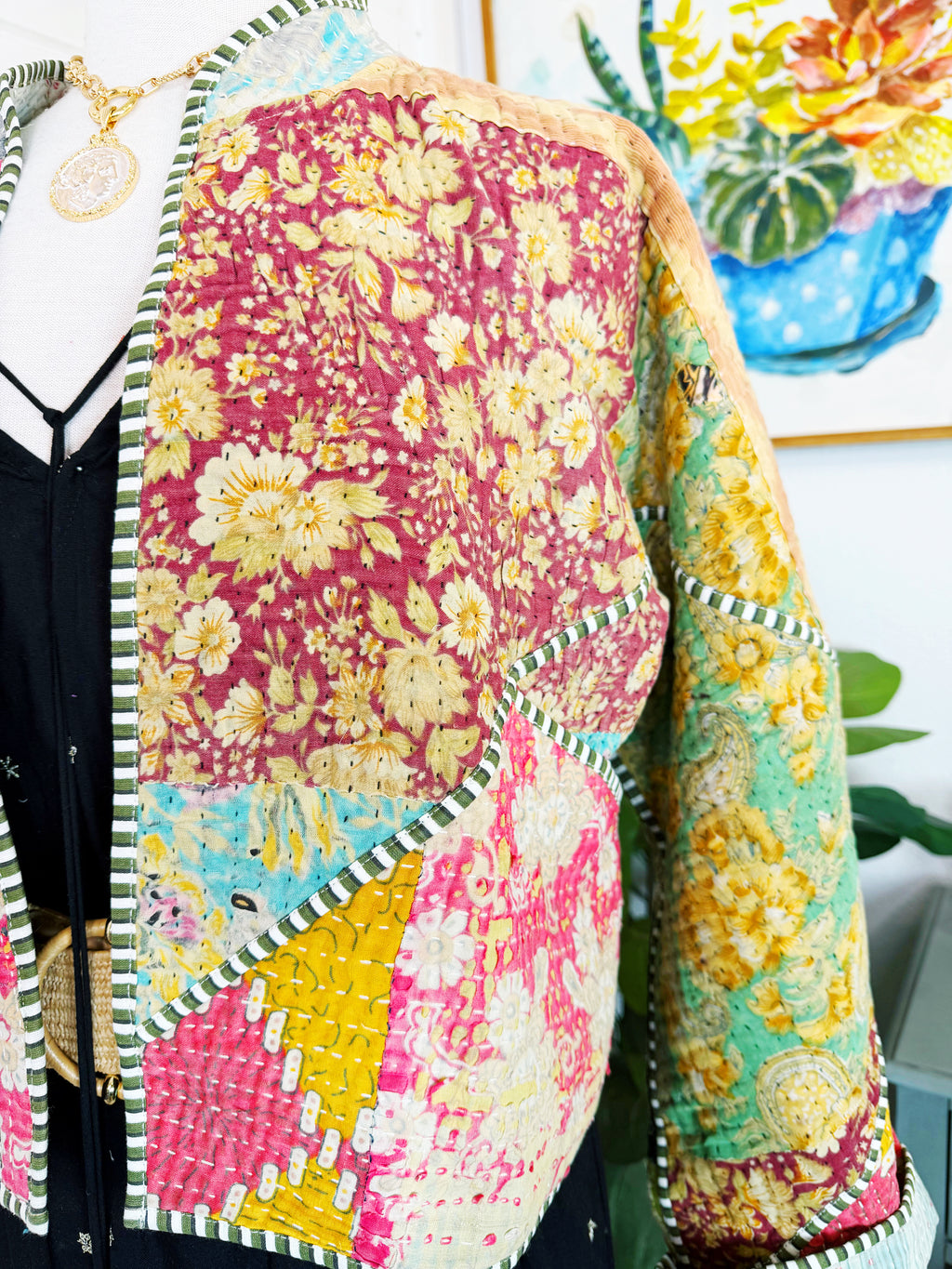 Patchwork Kantha Jacket – Quilted Reversible Blanket Coat