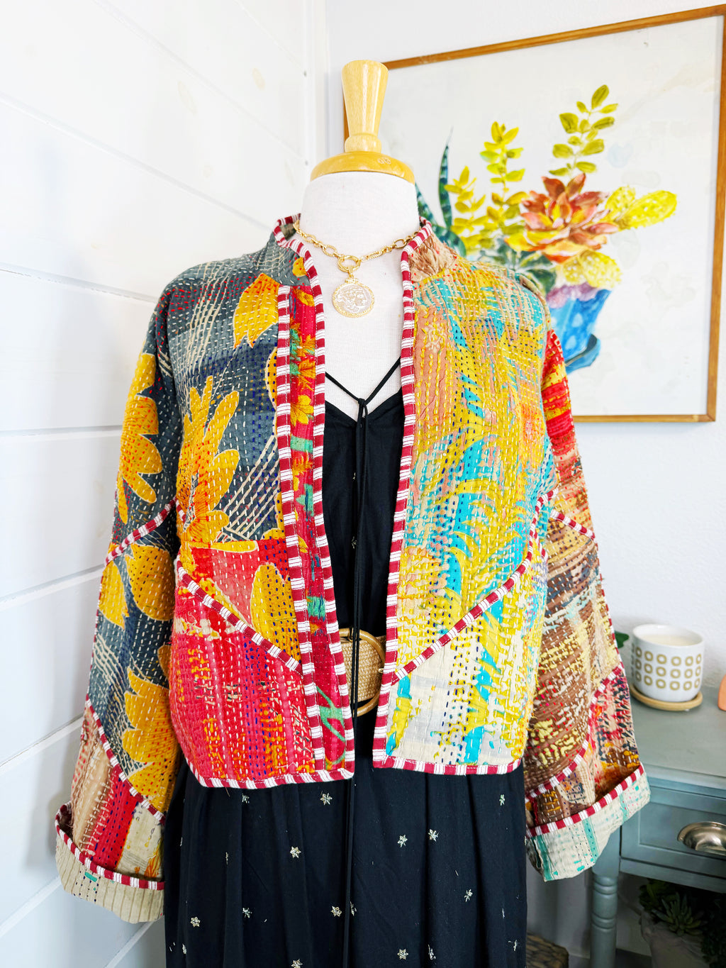 Patchwork Kantha Jacket – Quilted Reversible Blanket Coat