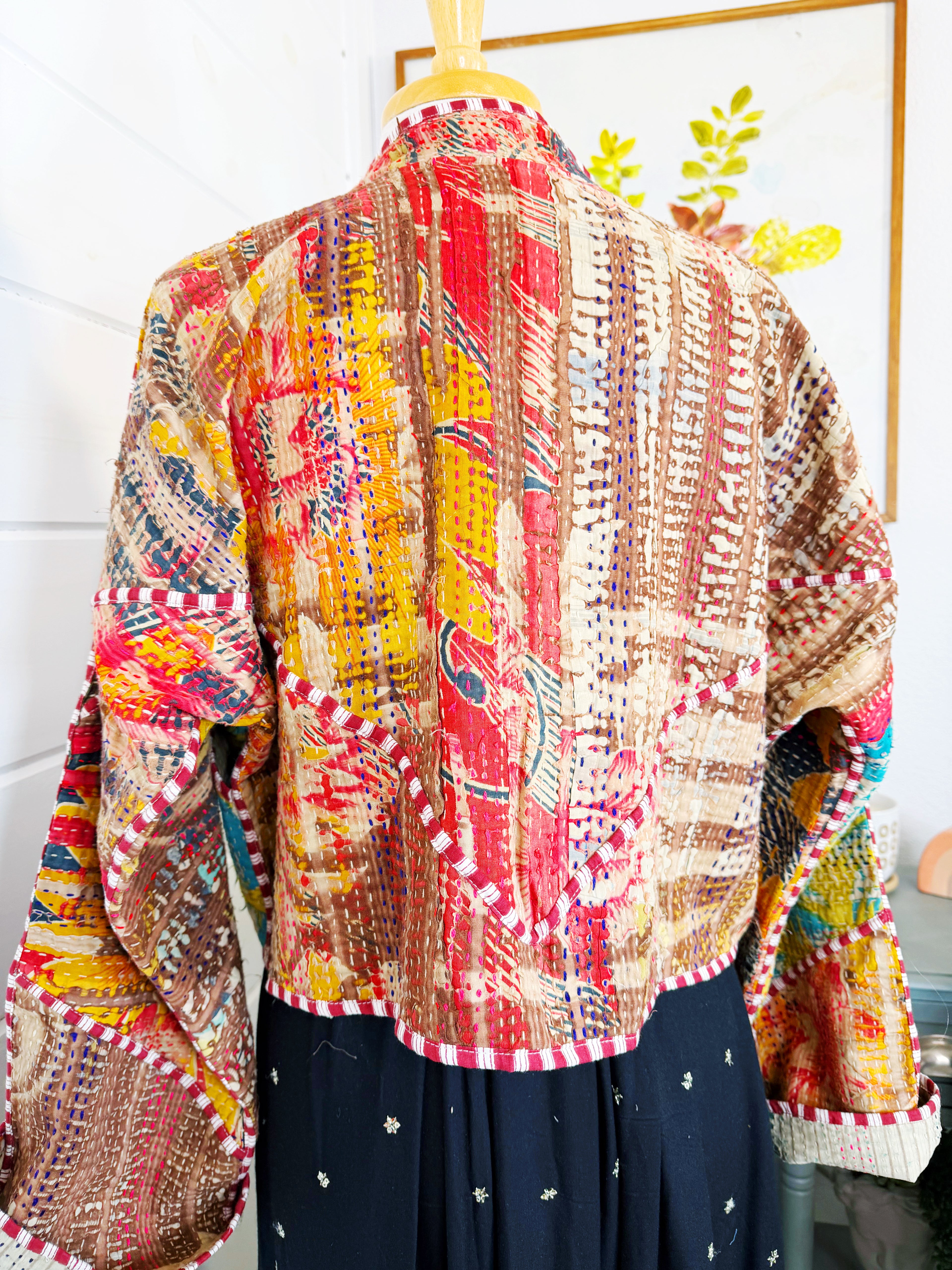 Patchwork Kantha Jacket – Quilted Reversible Blanket Coat