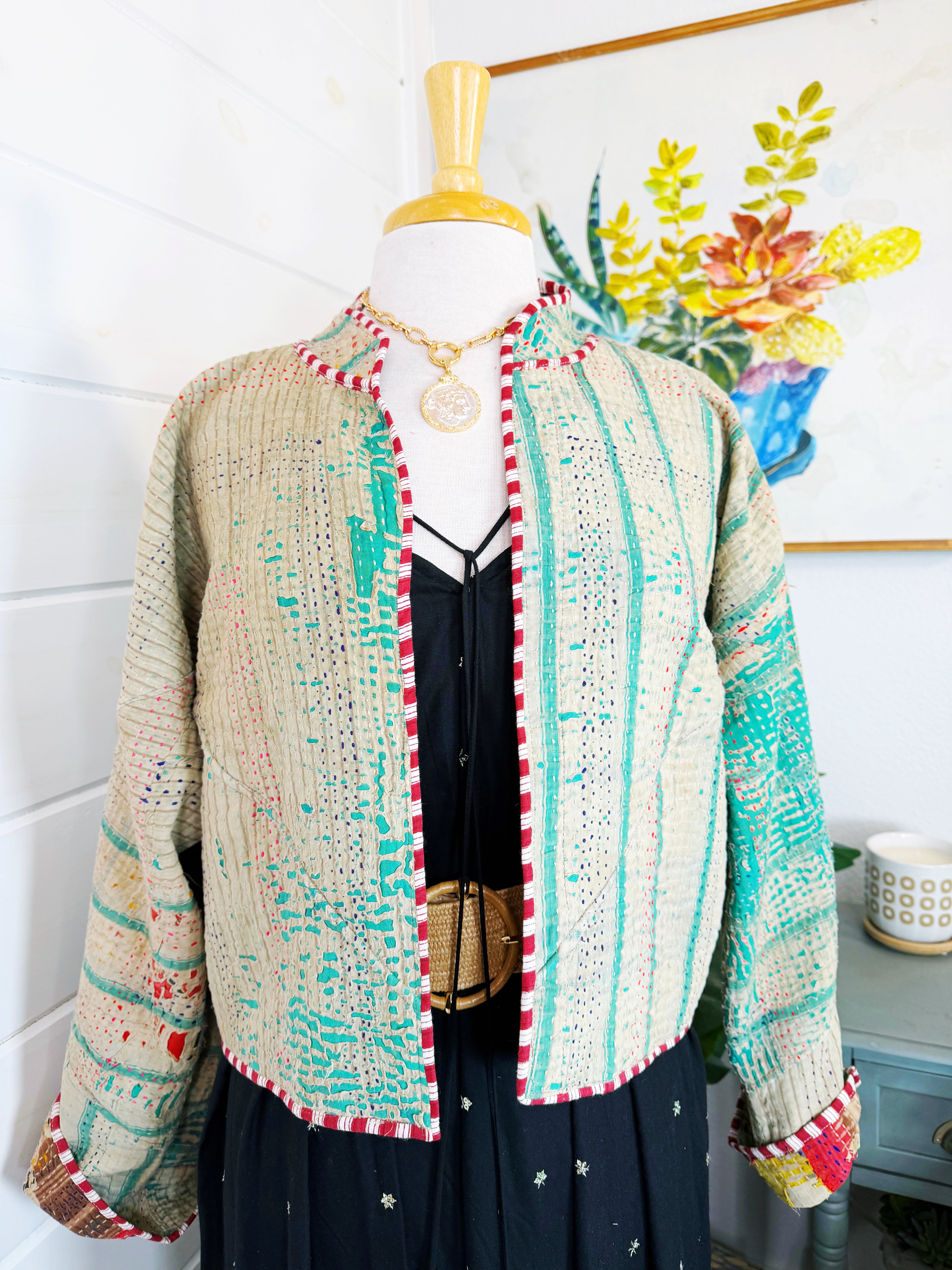 Patchwork Kantha Jacket – Quilted Reversible Blanket Coat