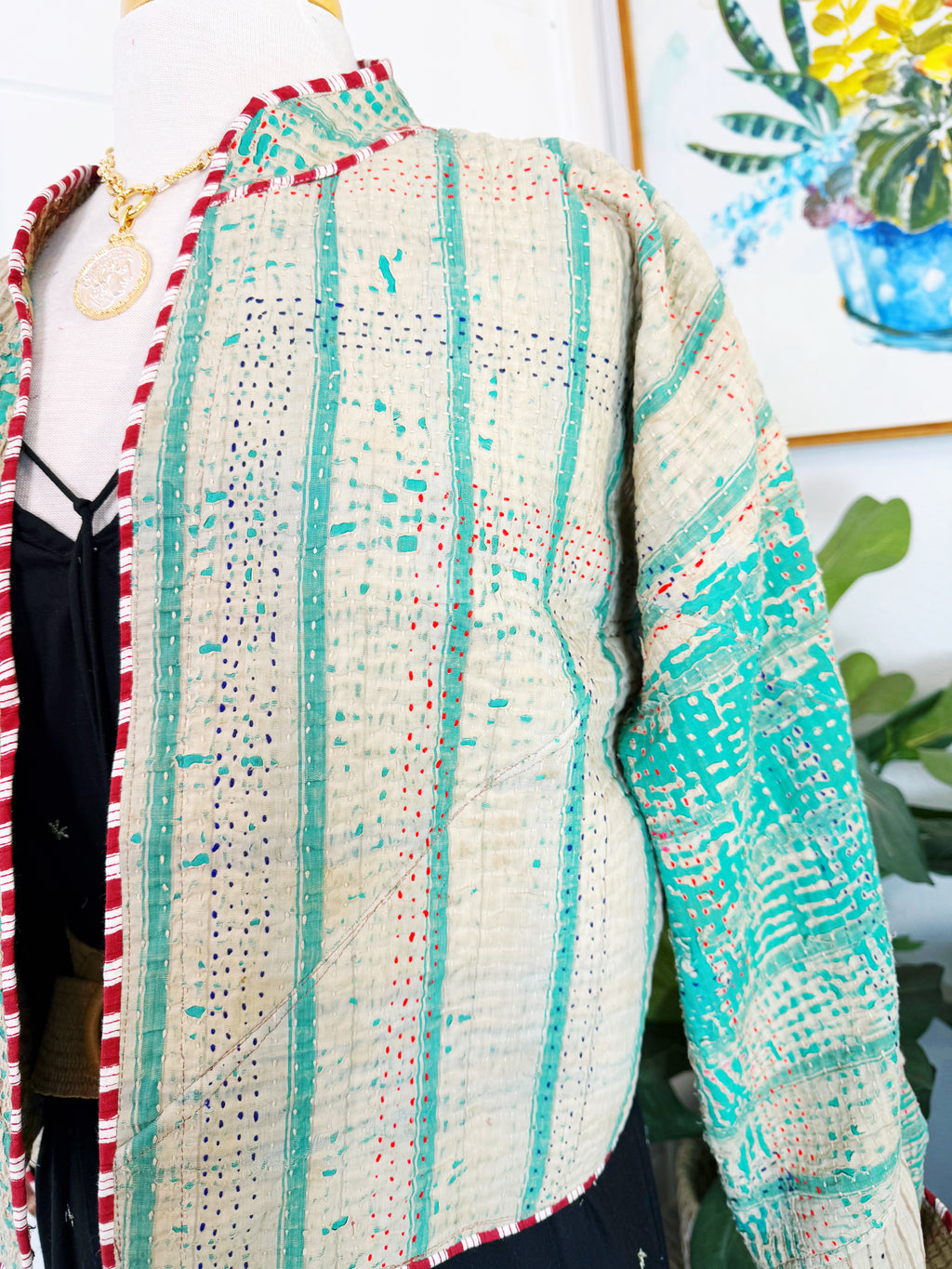 Patchwork Kantha Jacket – Quilted Reversible Blanket Coat