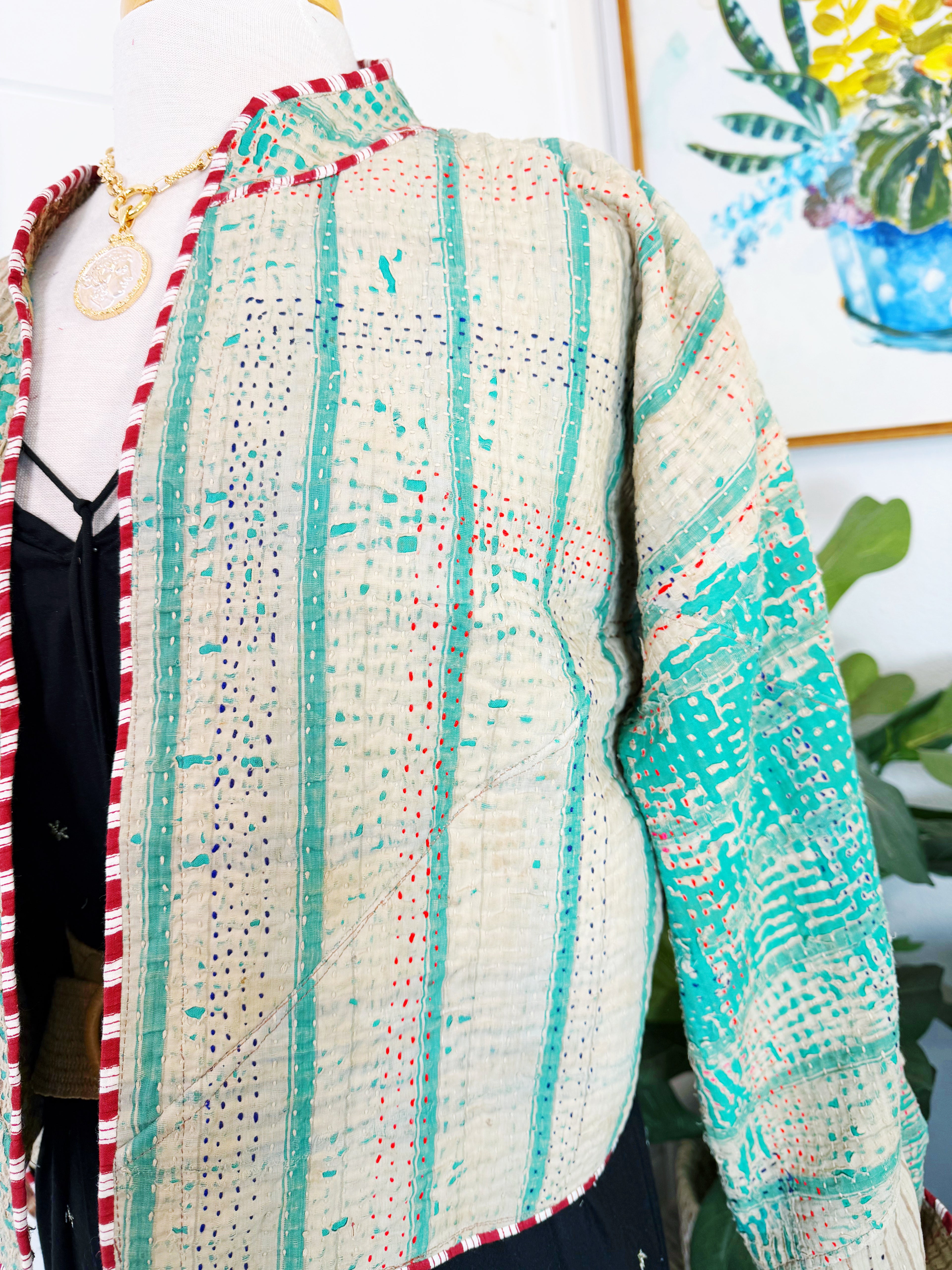 Patchwork Kantha Jacket – Quilted Reversible Blanket Coat