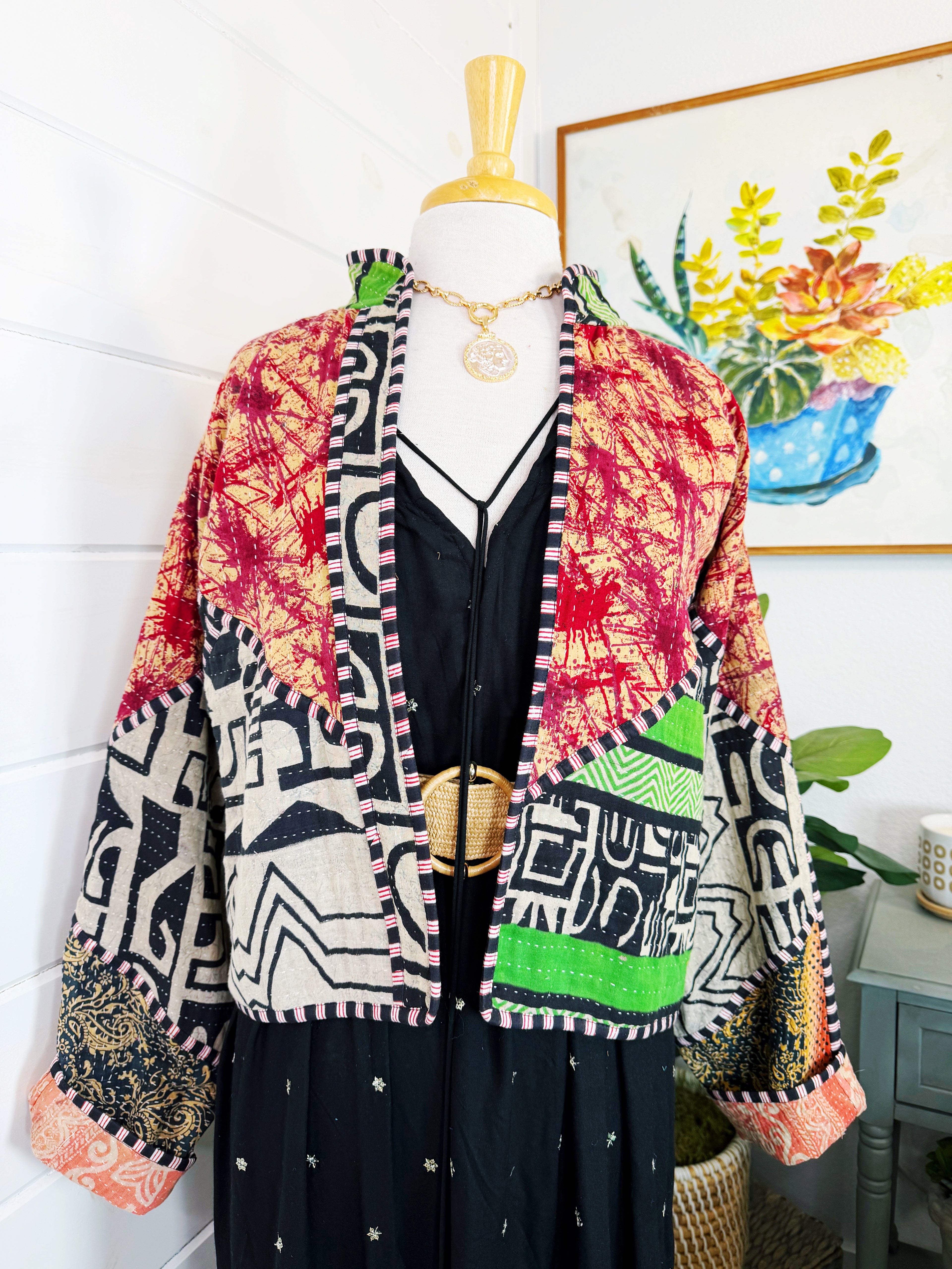 Patchwork Kantha Jacket – Quilted Reversible Blanket Coat