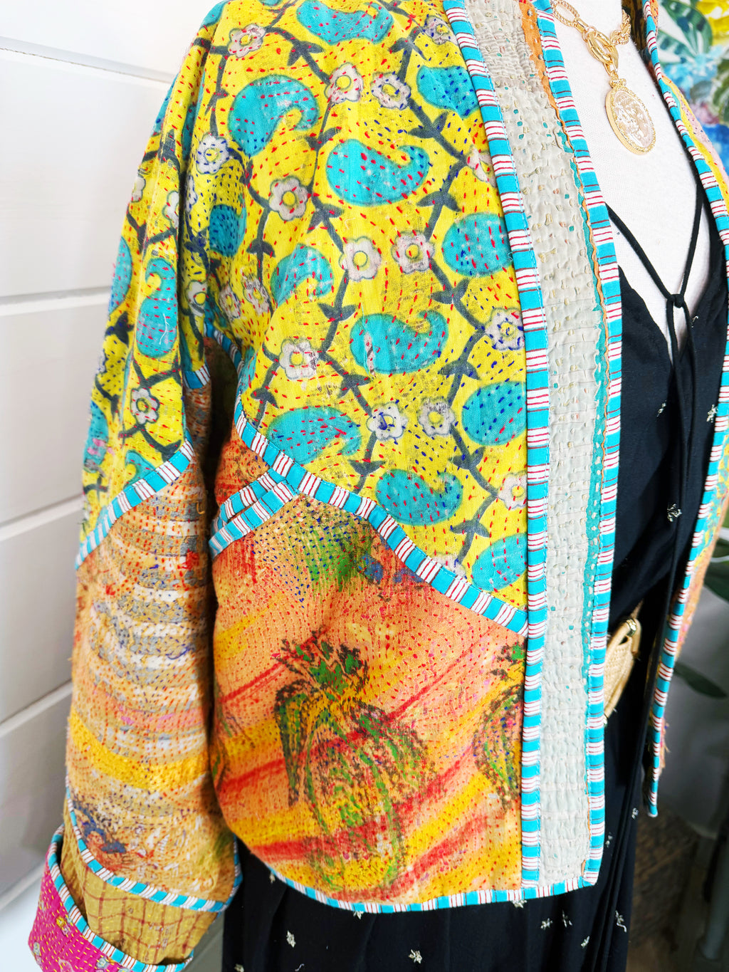 Patchwork Kantha Jacket – Quilted Reversible Blanket Coat