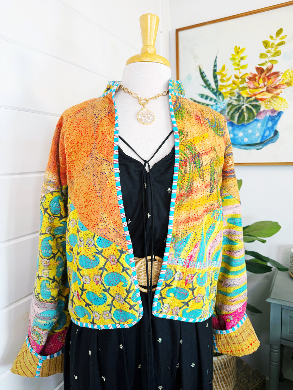 Patchwork Kantha Jacket – Quilted Reversible Blanket Coat