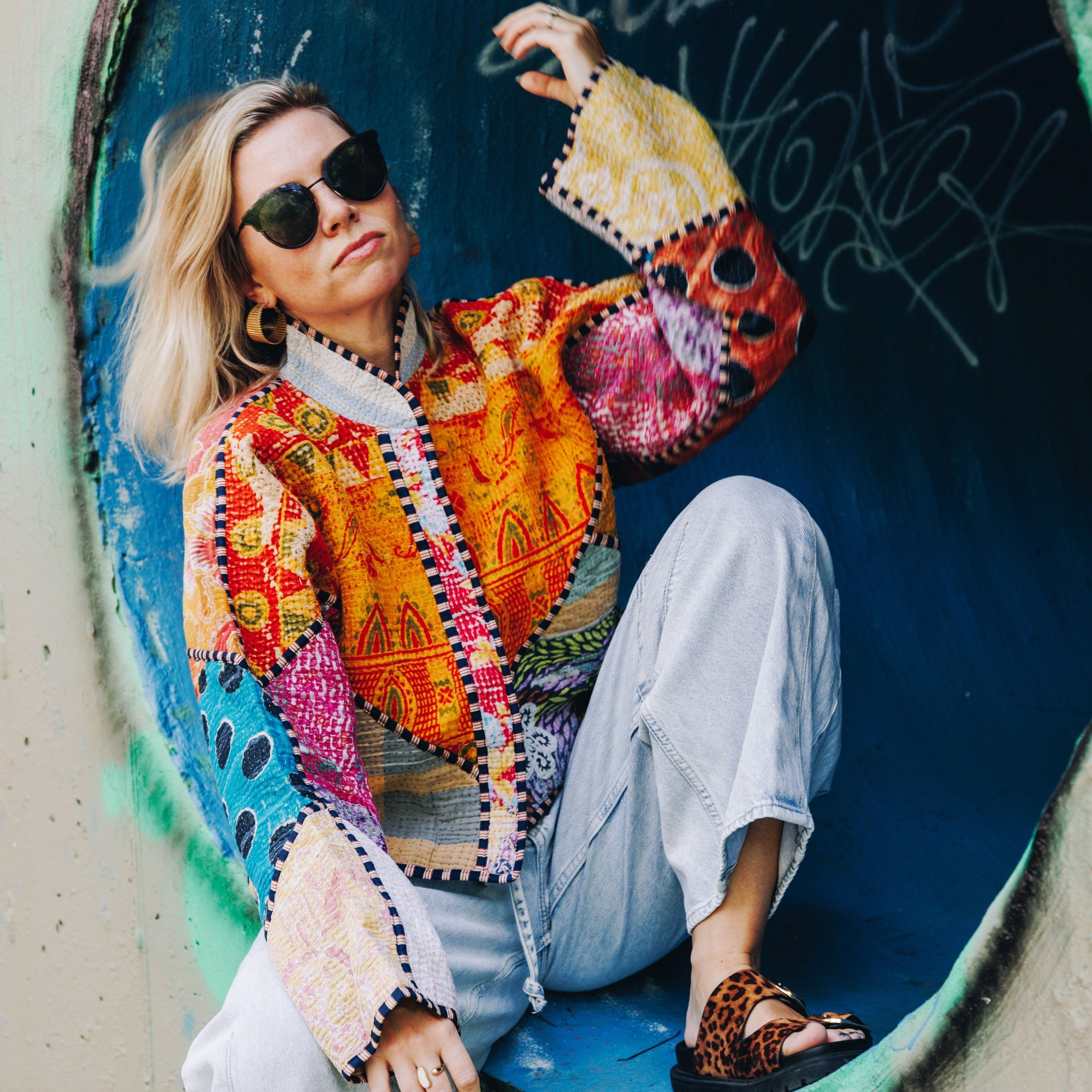 Folklore Couture Quilted Kantha Jacket
