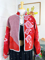 Boho Patchwork Kantha Jacket – Handmade Quilted & Reversible Blanket Coat
