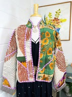 Boho Patchwork Kantha Jacket – Handmade Quilted & Reversible Blanket Coat