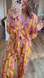 Women's Cotton Pajama Set - Cotton Candy Tiger Print