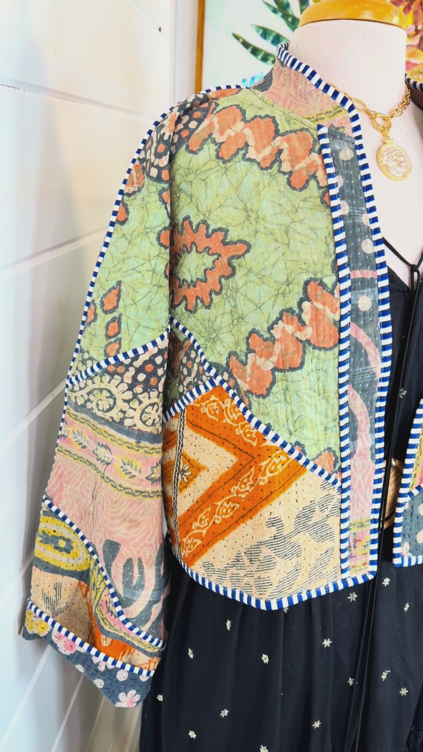 Patchwork Kantha Jacket – Quilted Reversible Blanket Coat