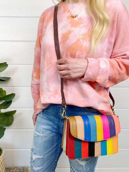 Wholesale Flora Rainbow Leather Crossbody - Pack of 3