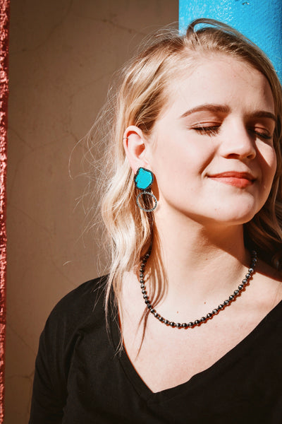 Wholesale Natural Stone and Silver Hoop Earrings - Pack of 3