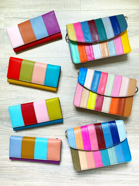 Wholesale Flora Rainbow Leather Crossbody - Pack of 3
