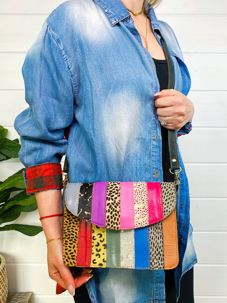 Wholesale Flora Patchwork Leather Crossbody - Pack of 3