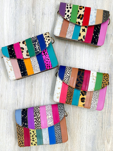 Wholesale Flora Patchwork Leather Crossbody - Pack of 3