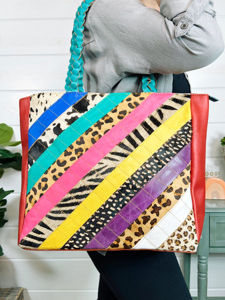 Wholesale Joli Patchwork Leather Tote Bag Purse - Pack of 3