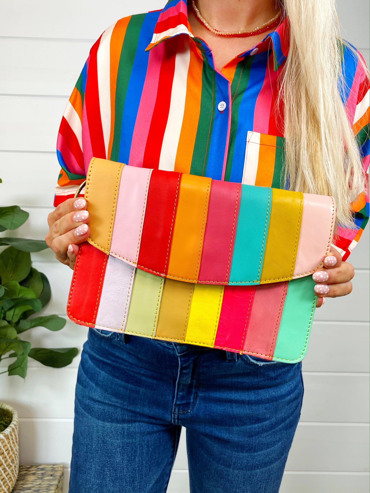 Wholesale Flora Rainbow Leather Crossbody - Pack of 3